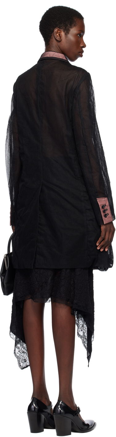 Frakker Comme des Garçons Comme des Garçons Homme Plus Tulle & Gabardine Coat Sort | PO-J035-051, 2