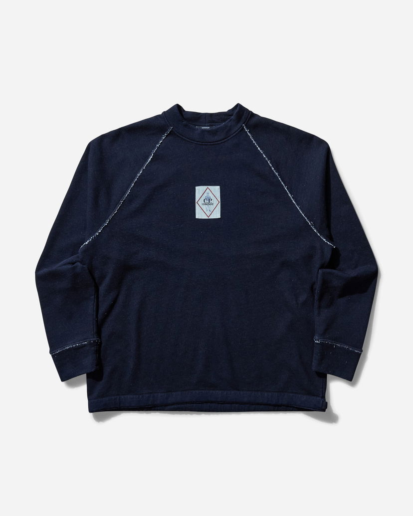 Sweater C.P. Company Fleece Logo Sweatshirt Mørkeblå | 18CMSS184A-110055W D08