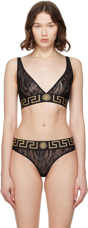 Bh Versace Versace Greca Border Lace Bra Sort | 1020556_1A14840, 0