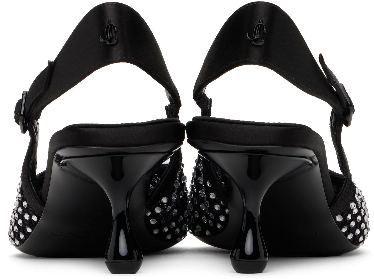 Sneakers og sko Jimmy Choo Jimmy Choo Amel 50 Crystal Slingback Heels Sort | AMEL 50 QHS, 1