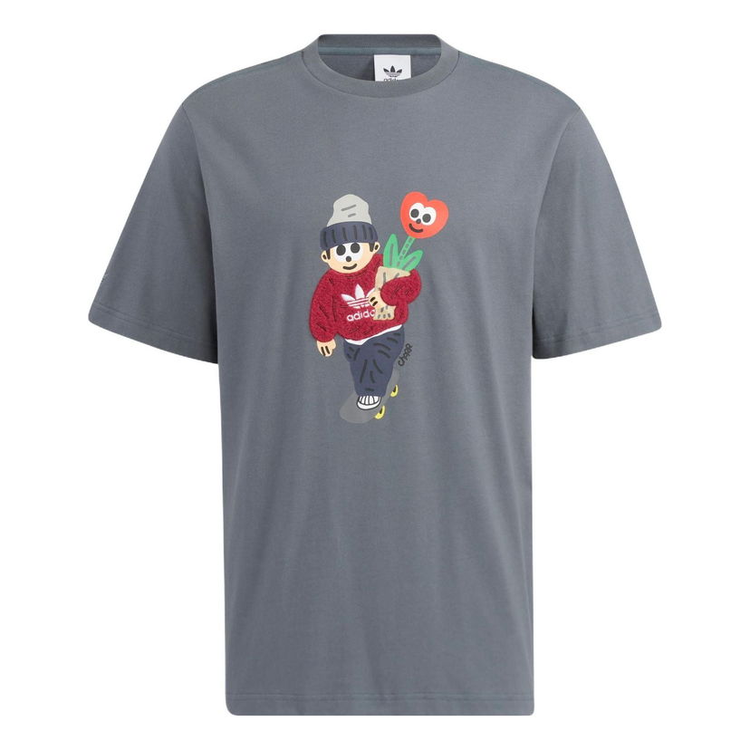 T-shirt adidas Originals adidas Originals x Charr Morita Crossover Valentine's Day T-Shirt Grå | HR3475
