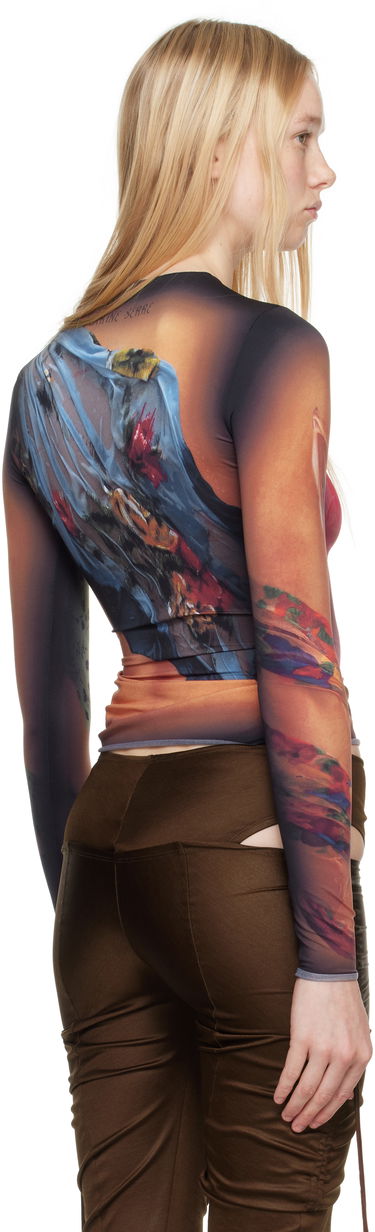 T-shirt Marine Serre Marine Serre Recycled Draped Statue Jersey Second Skin T-shirt Flerfarvet | WTS006A CJER0076, 2