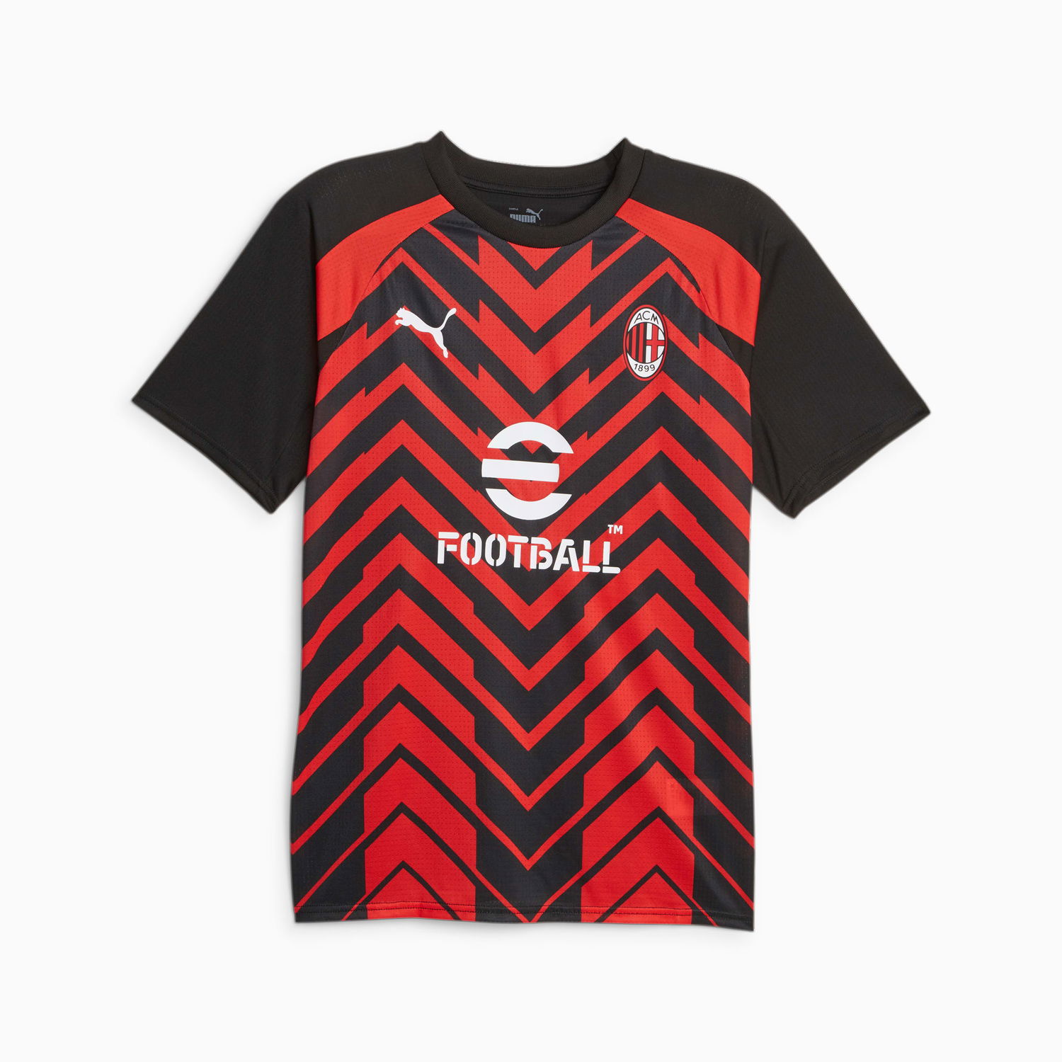 Jersey Puma Maglia pre-gara a maniche corte A.C. Milan da uomo, Nero/Rosso/Altro Rød | 772231_01, 1