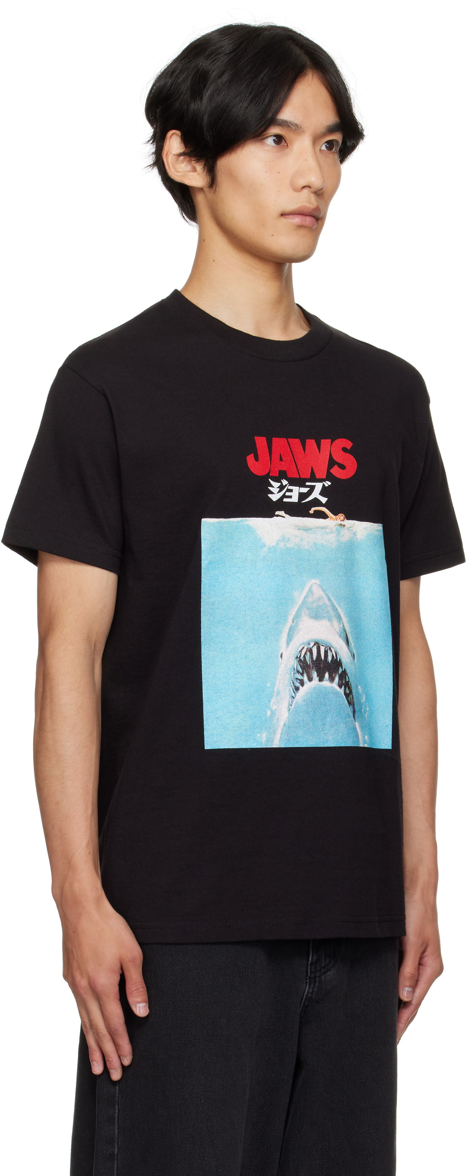 T-shirt WACKO MARIA WACKO MARIA 'Jaws' Graphic Crew Neck T-Shirt Sort | JAWS-WM-TEE01, 1