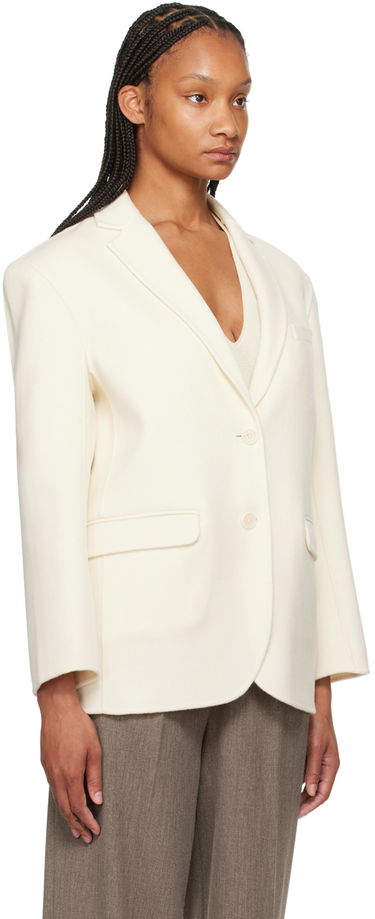 Jakke Anine Bing Anine Bing Women's Quinn Single-Breasted Blazer Hvid | A-01-7073-150, 4