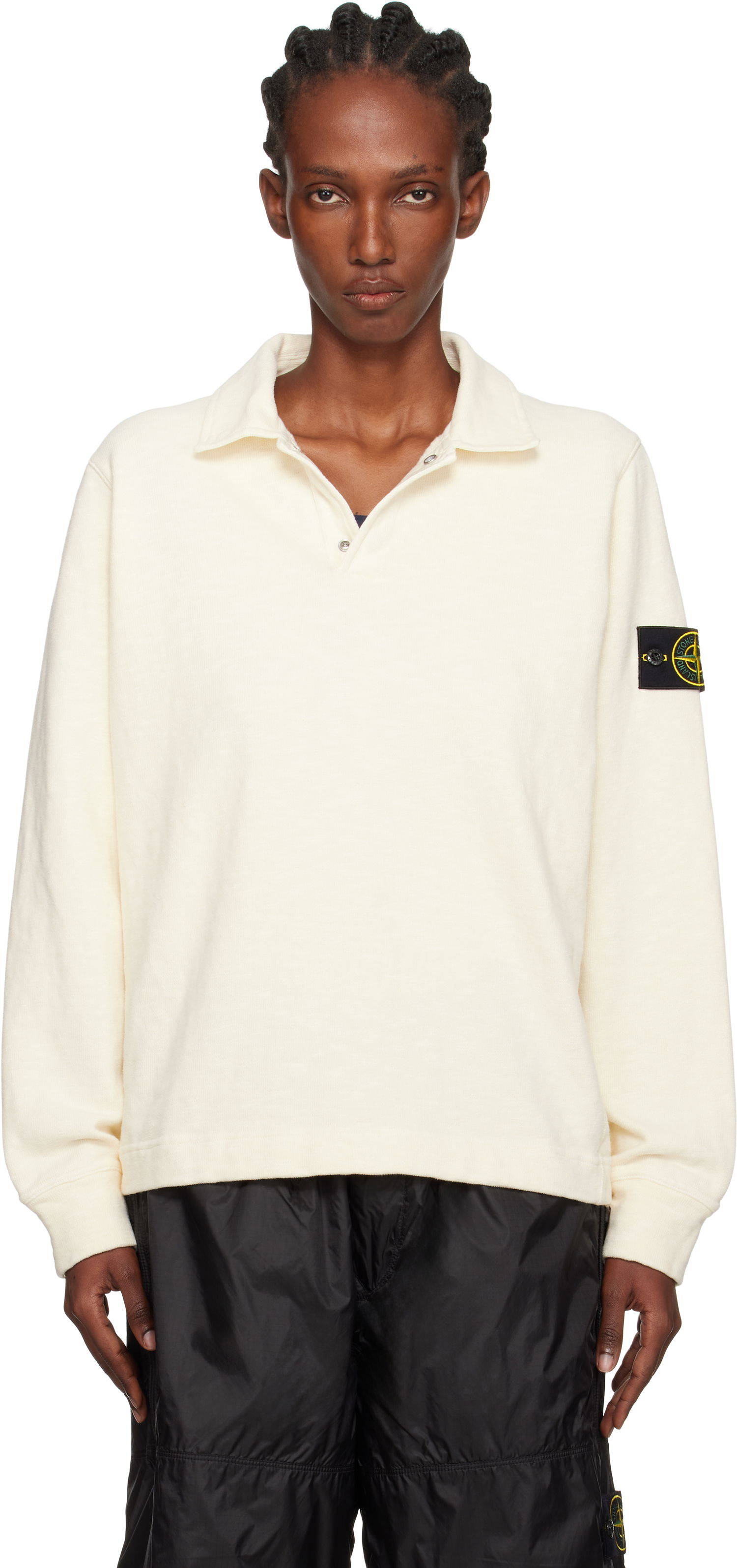 Polo skjorte Stone Island Stone Island Brushed Cotton Jersey Polo Hvid | K2S15 6100054 S0238, 0