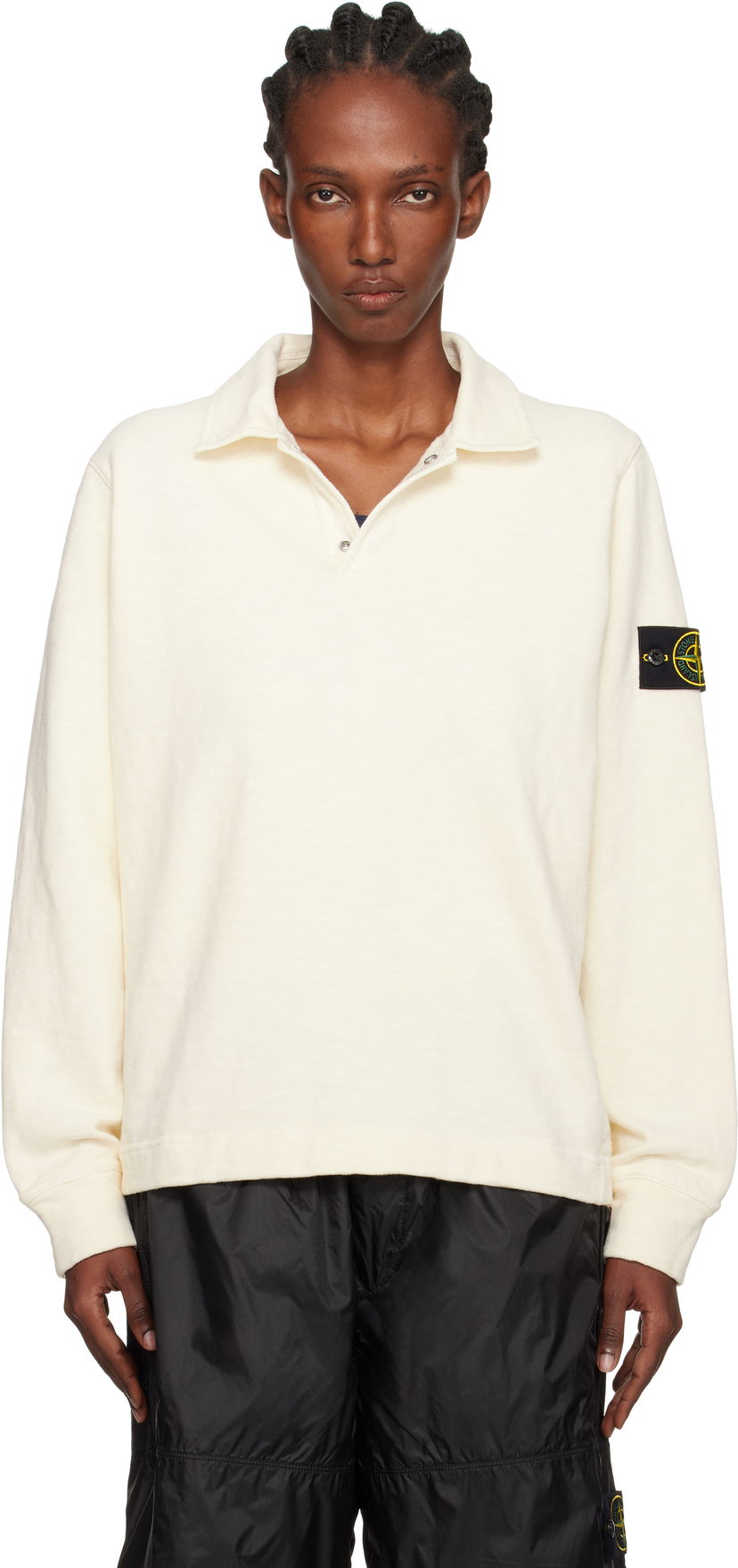 Polo skjorte Stone Island Stone Island Brushed Cotton Jersey Polo Hvid | K2S15 6100054 S0238