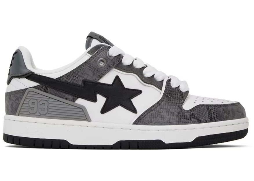Sneakers og sko BAPE A Bathing Ape Sk8 Sta #1 Black Snakeskin Grå | 1J80-191-055-BLK/001FWJ801055I-BLK, 0