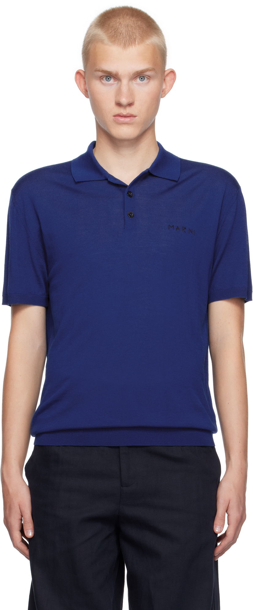 Polo skjorte Marni Logo Polo Blå | POMG0061E0 UFW531