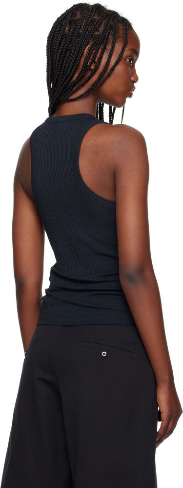 Tanktop MAISON KITSUNÉ Maison Kitsuné Baby Fox Patch Ribbed Tank Top Mørkeblå | OW00604KJ0134, 2