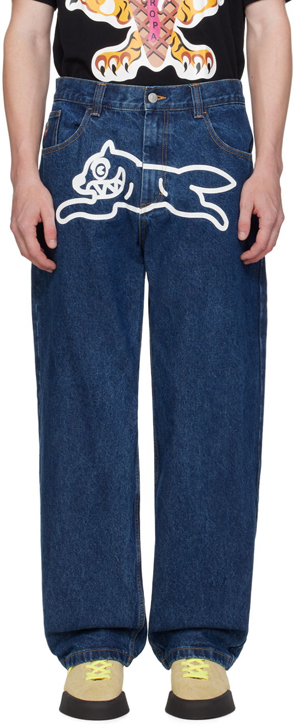 Jeans BBC IceCream Running Dog Double Scoop Jeans Blå | ICD002