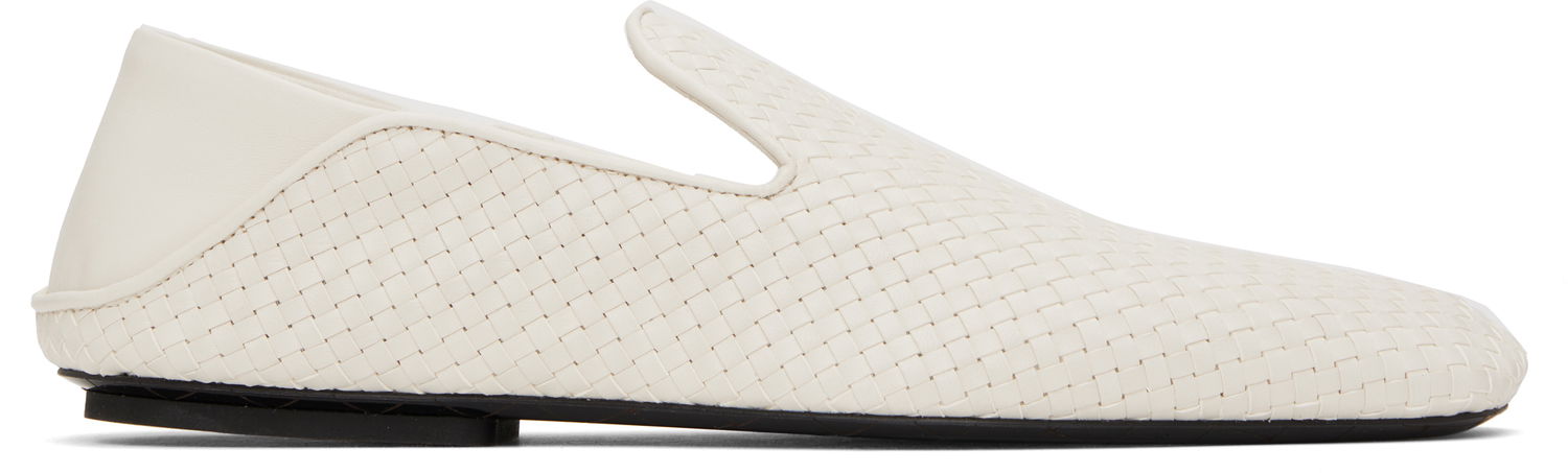 Skopleje Bottega Veneta Bottega Veneta Adamo Woven Slippers Hvid | 807010 V4VE0, 0