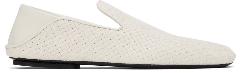 Skopleje Bottega Veneta Bottega Veneta Adamo Woven Slippers Hvid | 807010 V4VE0