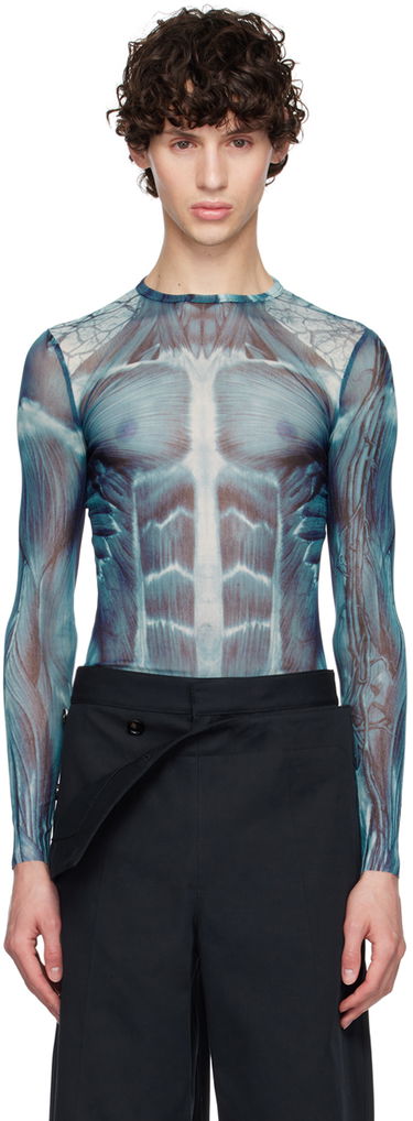 Krop Jean Paul Gaultier Jean Paul Gaultier 'The Écorché' Long Sleeve T-Shirt Blå | 24/30-F-TO210-T554-505601, 0