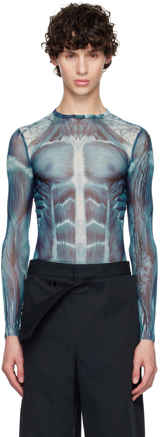 Krop Jean Paul Gaultier Jean Paul Gaultier 'The Écorché' Long Sleeve T-Shirt Blå | 24/30-F-TO210-T554-505601