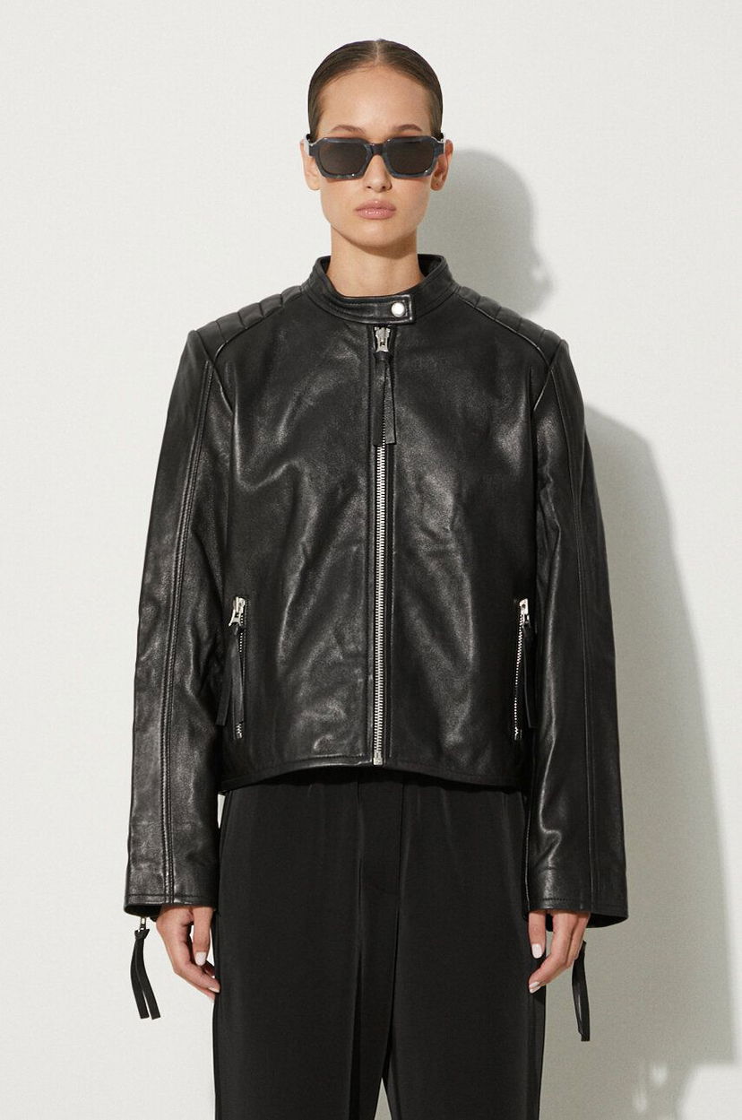 Jakke Samsoe Samsoe Samsoe Samsoe Leather Jacket Sort | F23300187