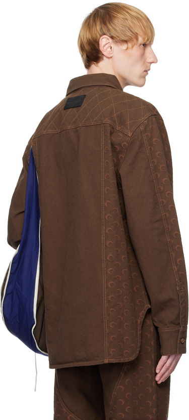 Jakke Marine Serre Marine Serre Moon Jacquard Twill Overshirt Brun | USI030A CWOV0063, 2