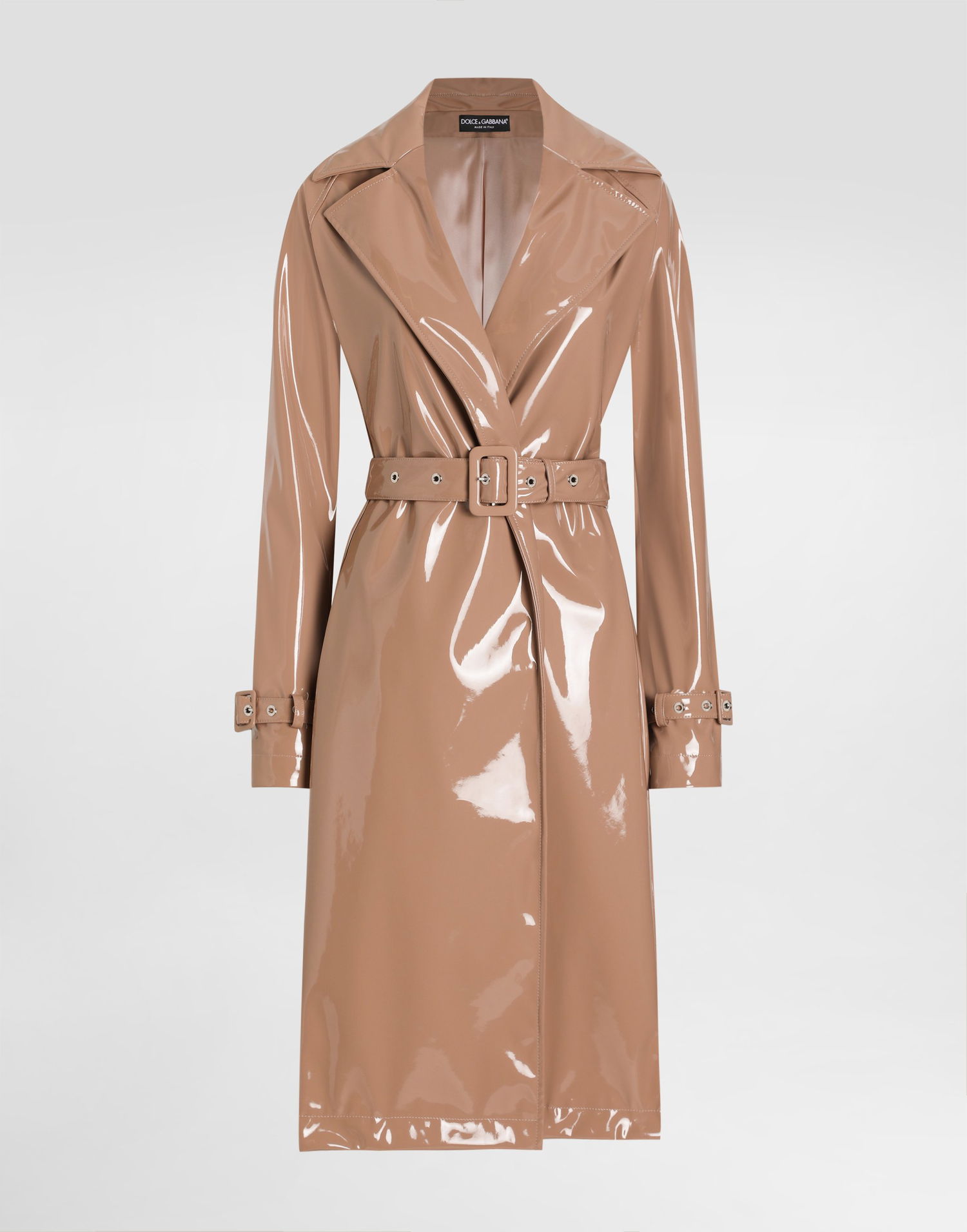 Trenchcoat Dolce & Gabbana Dolce & Gabbana Faux Leather Trench Coat Beige | F0W3WTFUSW7M0179, 0