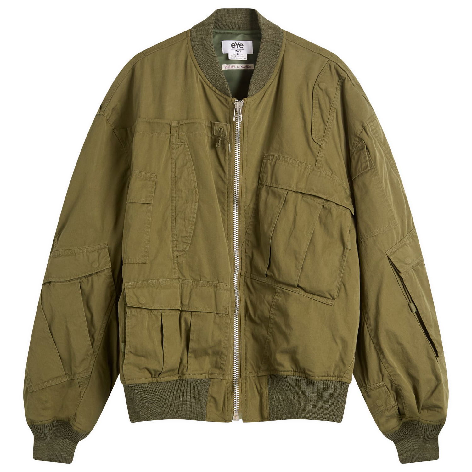 Bomberjakke Junya Watanabe Junya Watanabe MAN x Needles Cotton Nylon Bomber Jacket, Size Small Grøn | WP-J902-100-1, 0