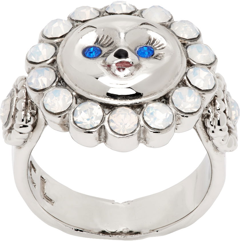 Ring Chopova Lowena Crystal Embellished Silver Ring Metalisk | 6455, 0