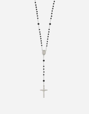 Halskæde Dolce & Gabbana Dolce & Gabbana Rosary Necklace with Cross Sort | WNP4C3W111187655, 1