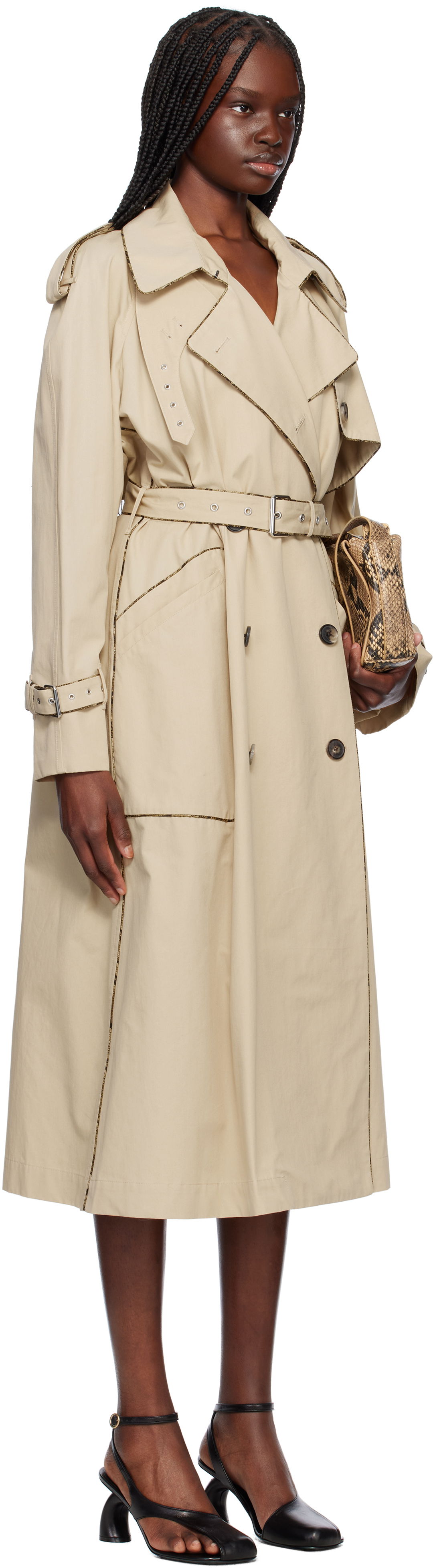 Trenchcoat Dries Van Noten Dries Van Noten Piping Trench Coat Beige | 251-010216-1449, 1