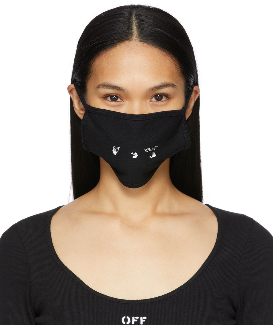 Tøj Off-White Black New Logo Mask Sort | OMRG001R21JER0011001, 0