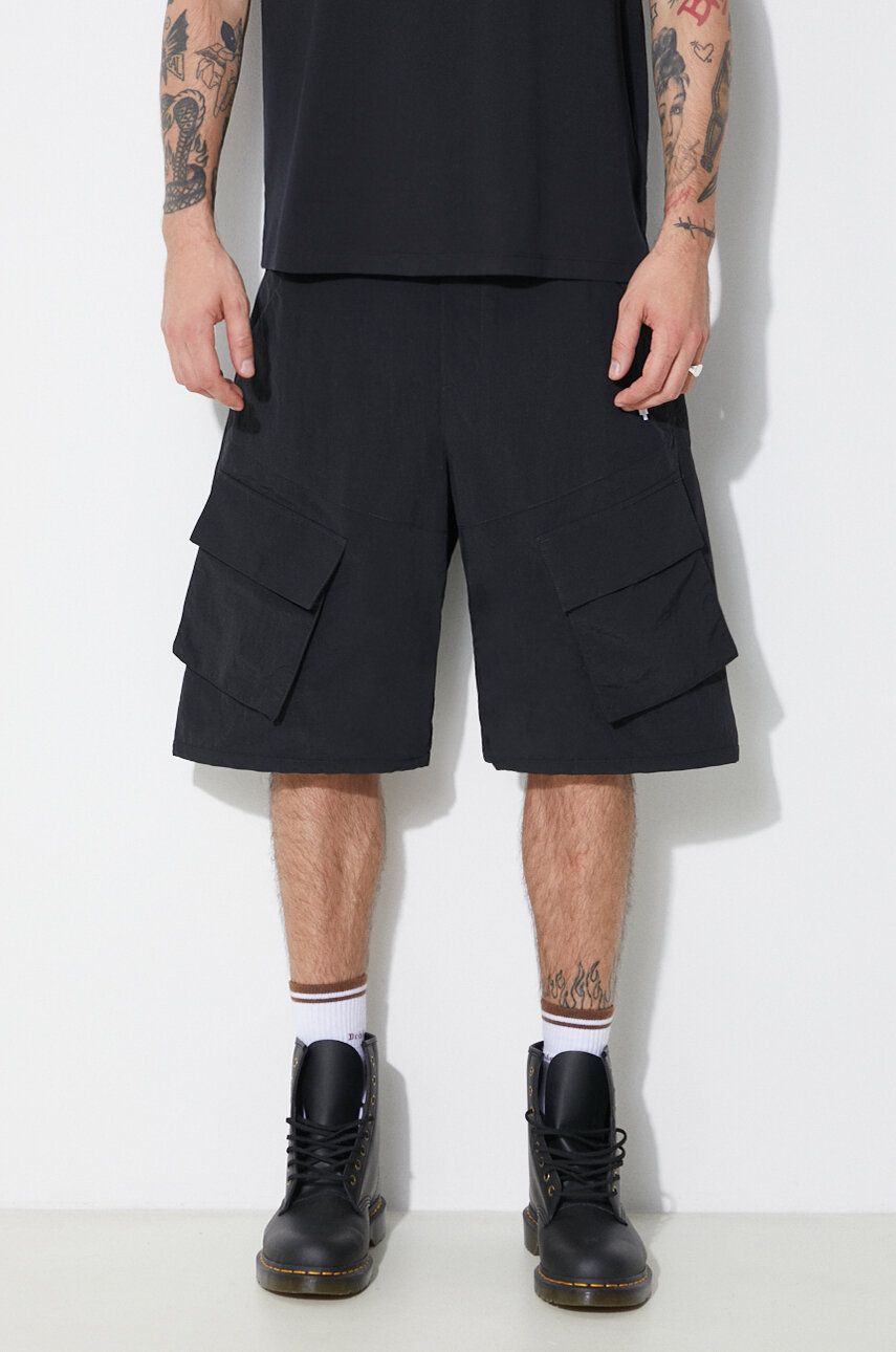 Shorts Marcelo Burlon Marcelo Burlon Cross Nylon Cargo Shorts Sort | CMCS001S24FAB0011001, 0