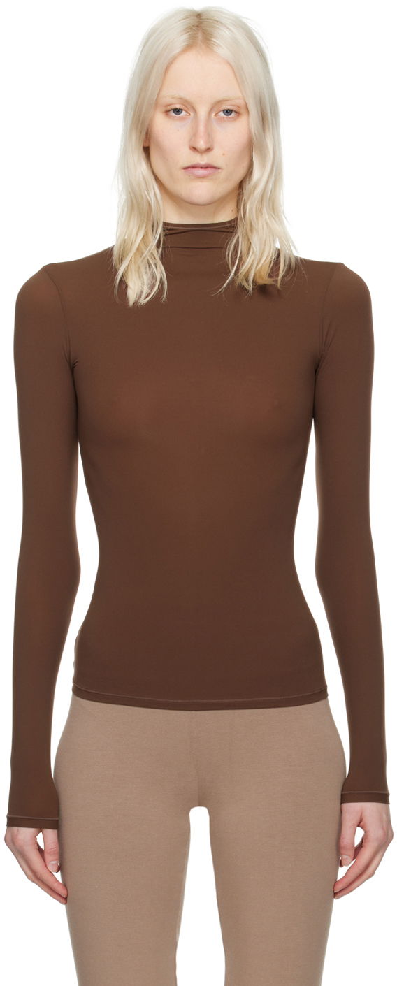 Sweater SKIMS SKIMS Fits Everybody Turtleneck Top Brun | AP-TTN-1230