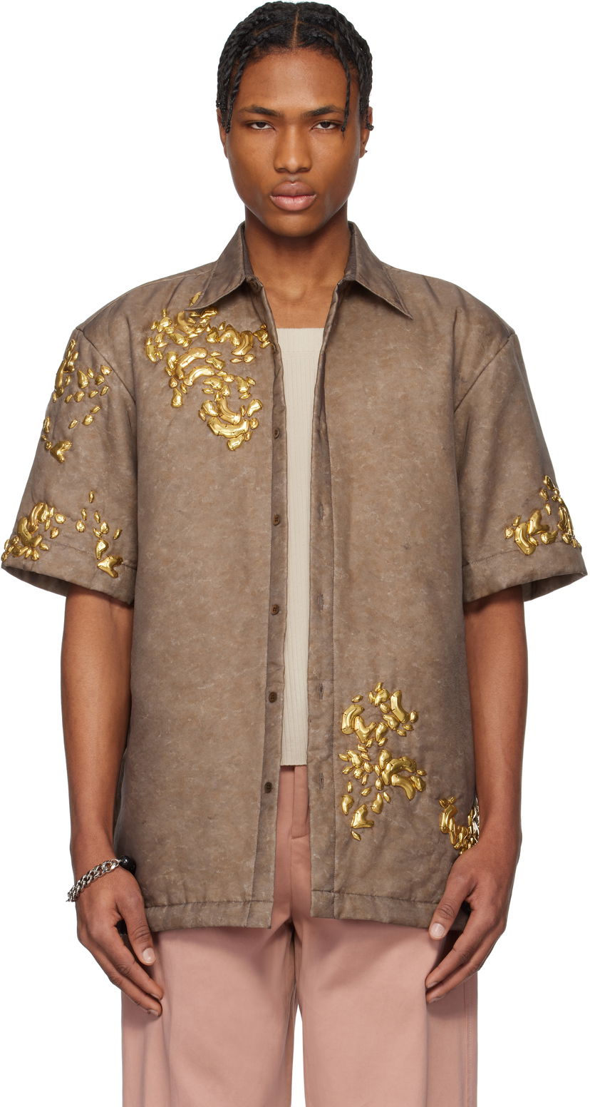 Skjorte Dries Van Noten Dries Van Noten Graphic Hardware Shirt Brun | 251-020752-1501