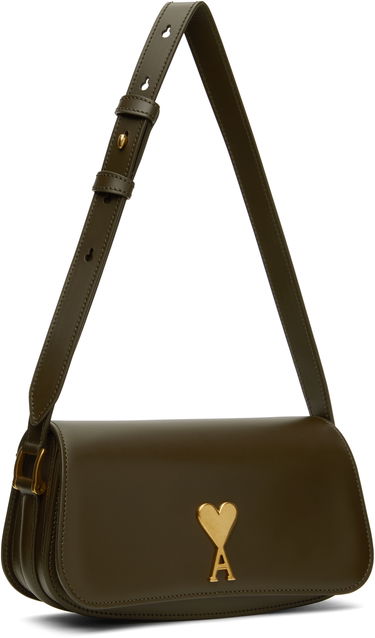 Håndtaske AMI AMI Paris Leather Shoulder Bag Grøn | ULL018.AL0104, 1