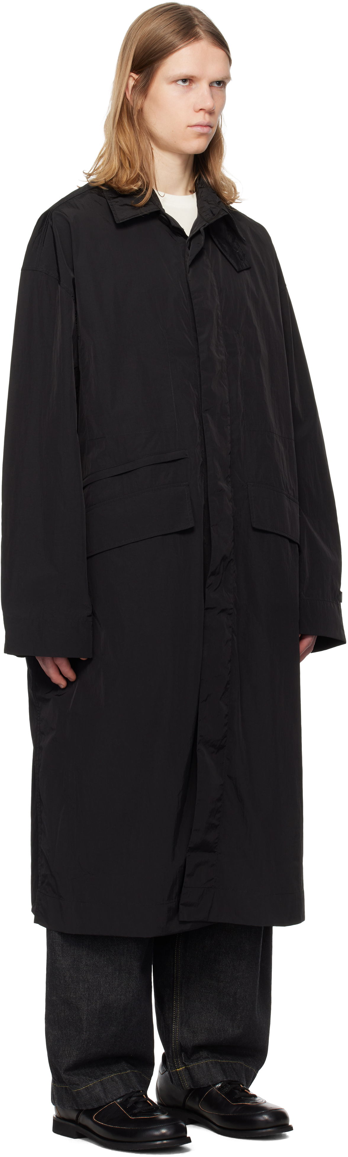 Regnfrakke Studio Nicholson Studio Nicholson Rizz Coat Sort | RIZZ SNM - 1328, 1
