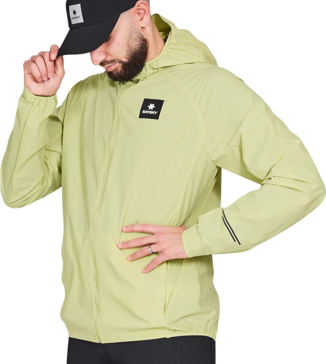 Vindjakke Saysky Saysky Clean Pace Flex Hooded Jacket Gul | nmrja20c312, 0