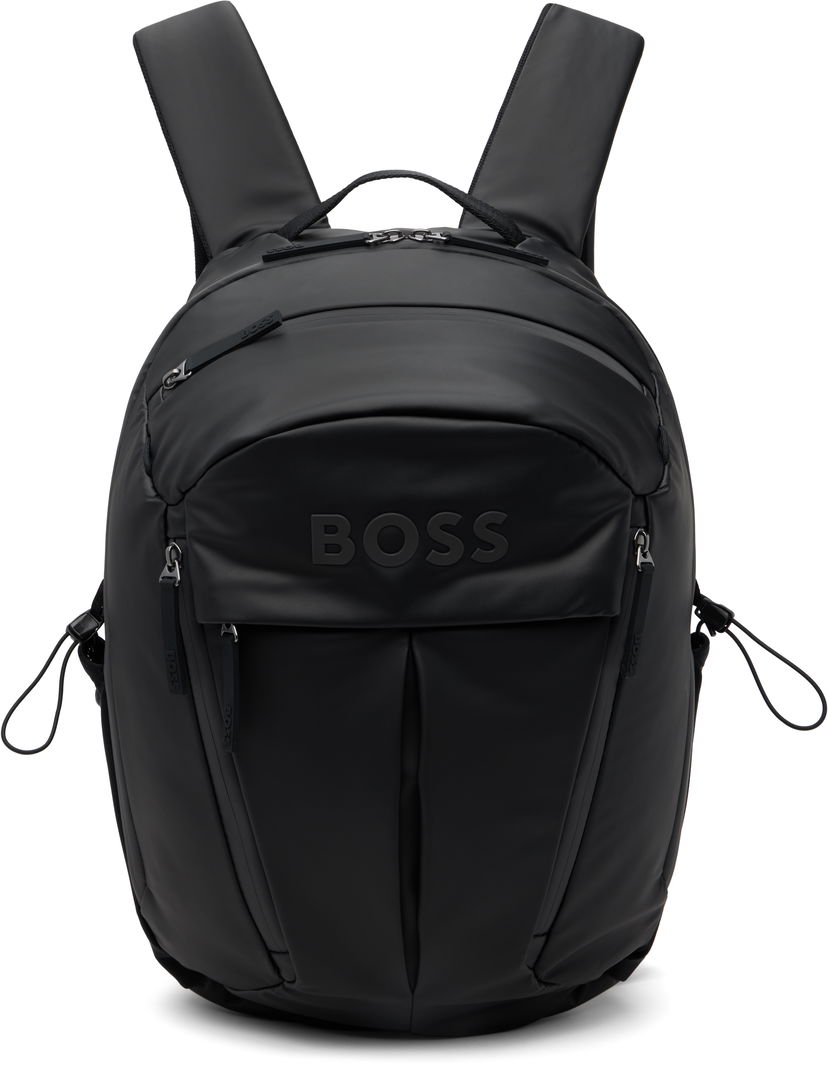 Rygsæk BOSS Faux-Leather Logo Backpack Sort | 50548067