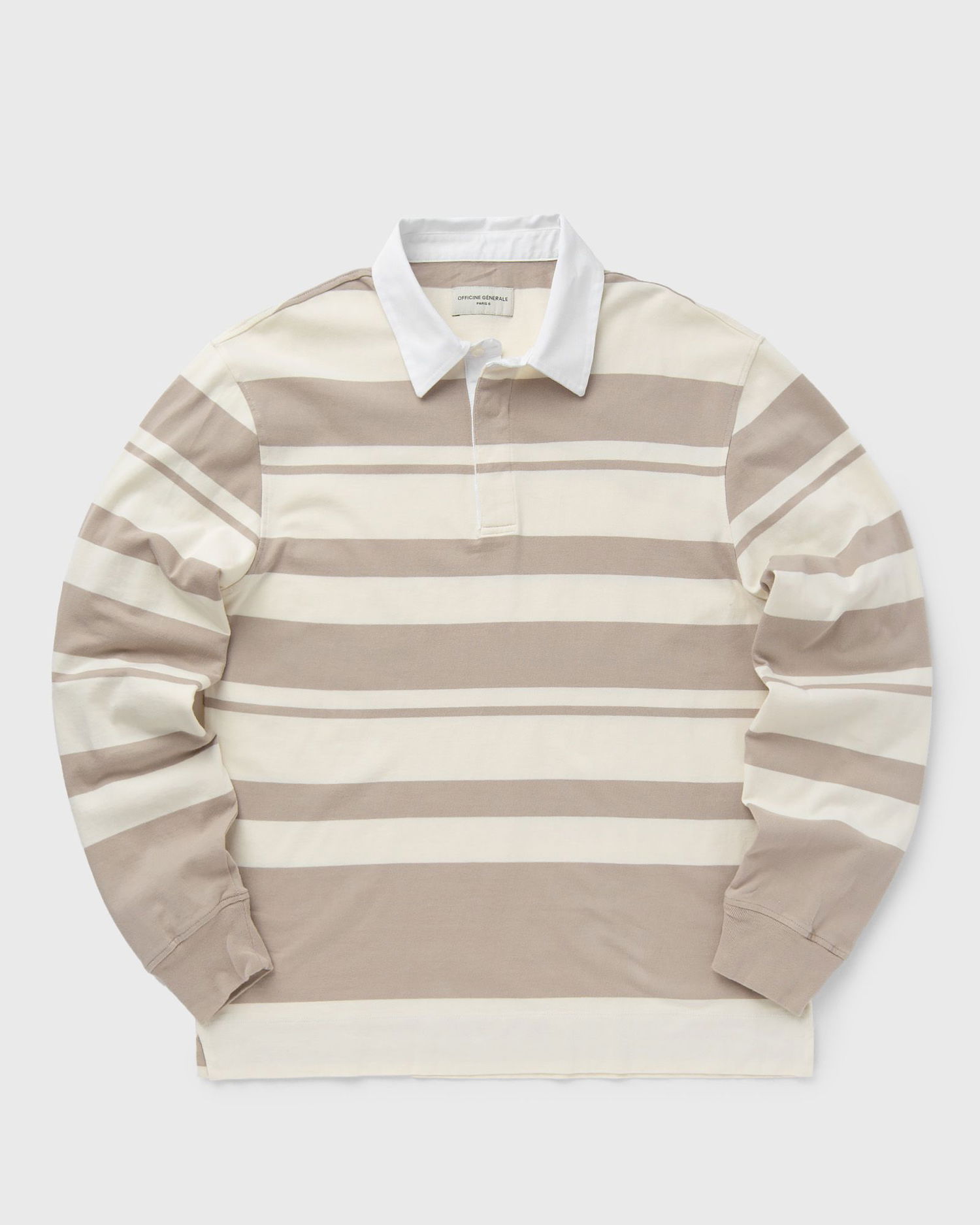Sweater Officine Générale RYKER POLO STRIPED ORGANIC CO Beige | S24MSWT251, 0
