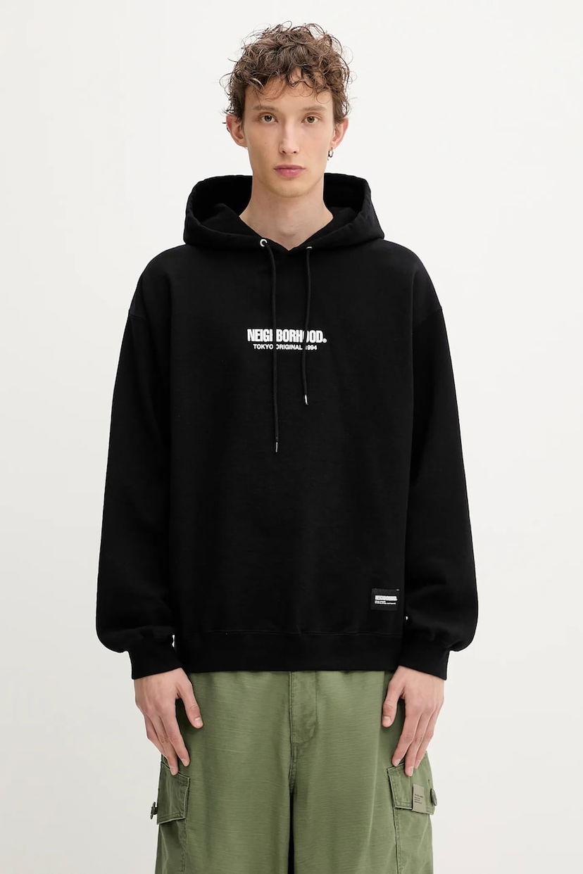 Sweatshirt Neighborhood NEIGHBORHOOD Solid Sweat Hoodie Sort | 251UWNH.CSM04