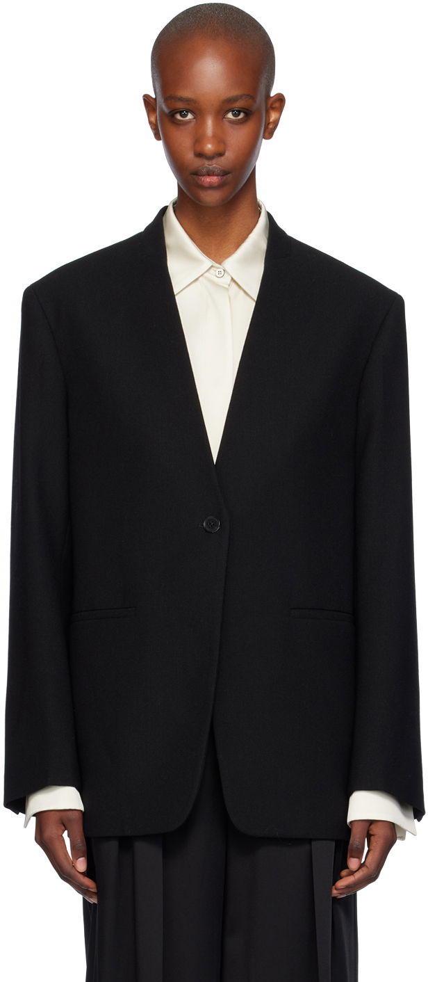 Vest Jil Sander Single-Breasted Blazer Sort | J02BN0178_J41556