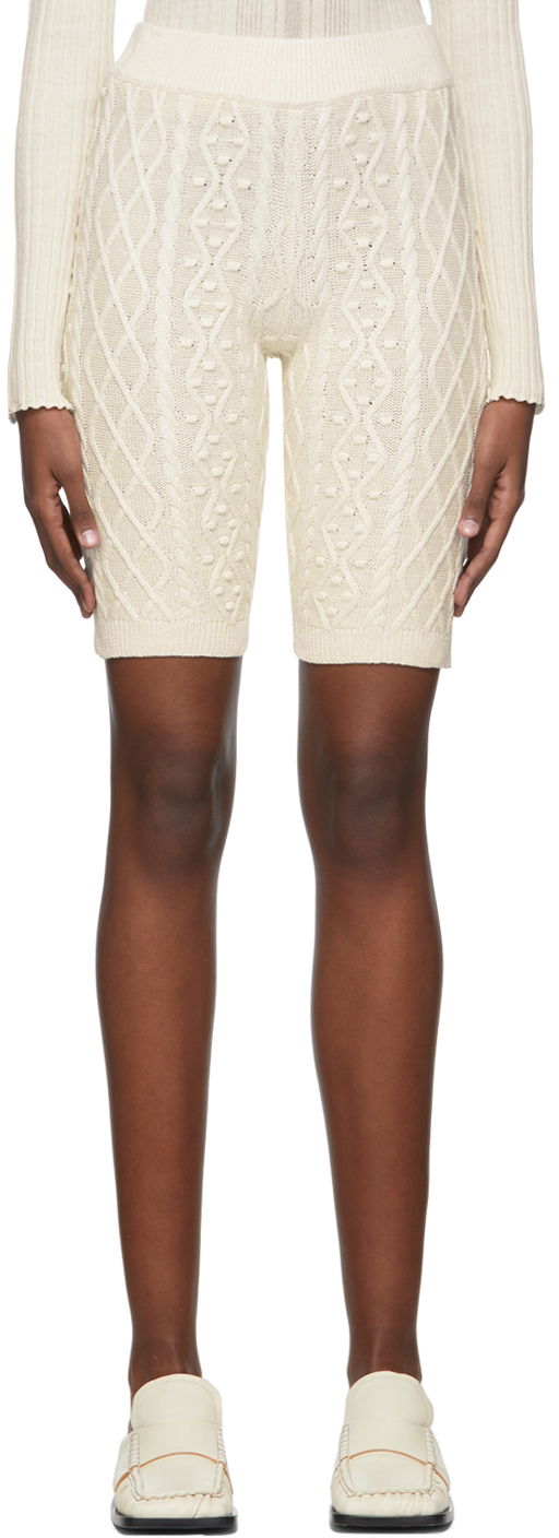 Shorts Loulou de Saison Loulou de Saison Musa Knit Shorts Hvid | MUSA, 0