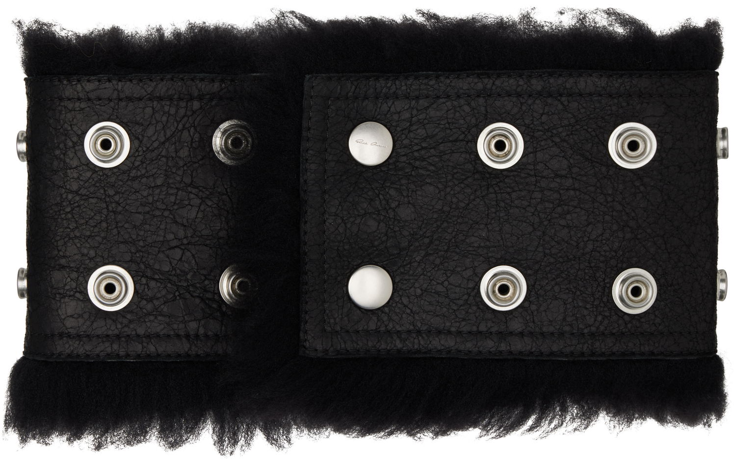 Tørklæde Rick Owens Rick Owens Concordians Shearling Neck Band Sort | RU02E1433 LSHC, 0