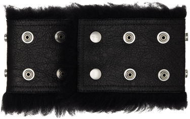 Tørklæde Rick Owens Rick Owens Concordians Shearling Neck Band Sort | RU02E1433 LSHC, 0