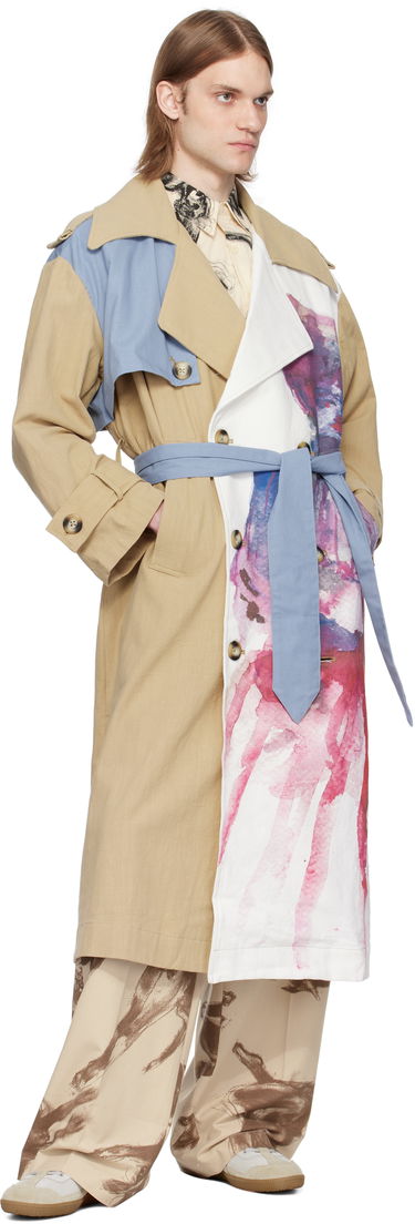 Trenchcoat KidSuper KidSuper Painted Girl Trench Coat Beige | SS25-OW-23, 3
