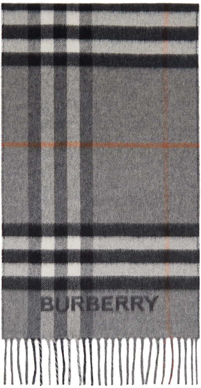 Tørklæde Burberry Contrast Check Scarf Gray Grå | 8059277, 0