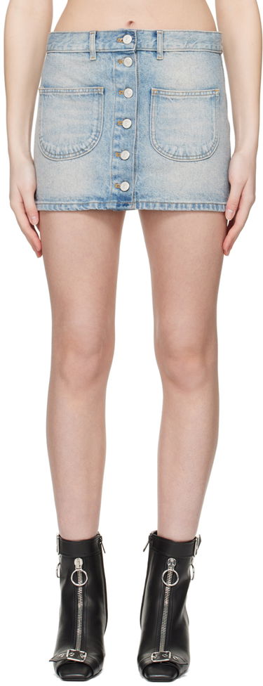 Nederdel Courrèges Courrèges Denim Button-Down Miniskirt Blå | 124DJU156DE0016, 0