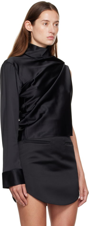 Skjorte Courrèges Courrèges Off-Shoulder Satin Top Sort | 325CCH094VI0073, 1