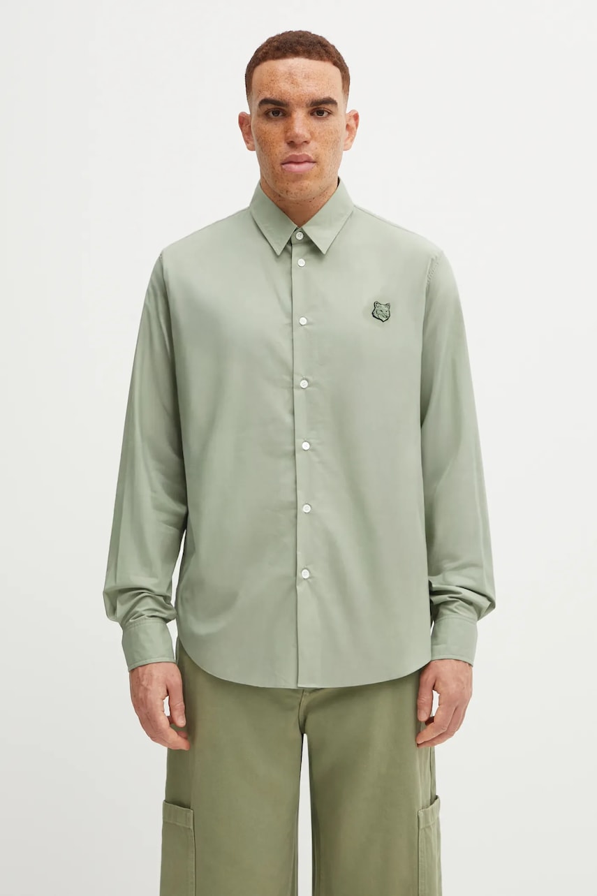Skjorte MAISON KITSUNÉ Bold Fox Head Relaxed Classic Collar Shirt Grøn | MM00403WC5042, 0