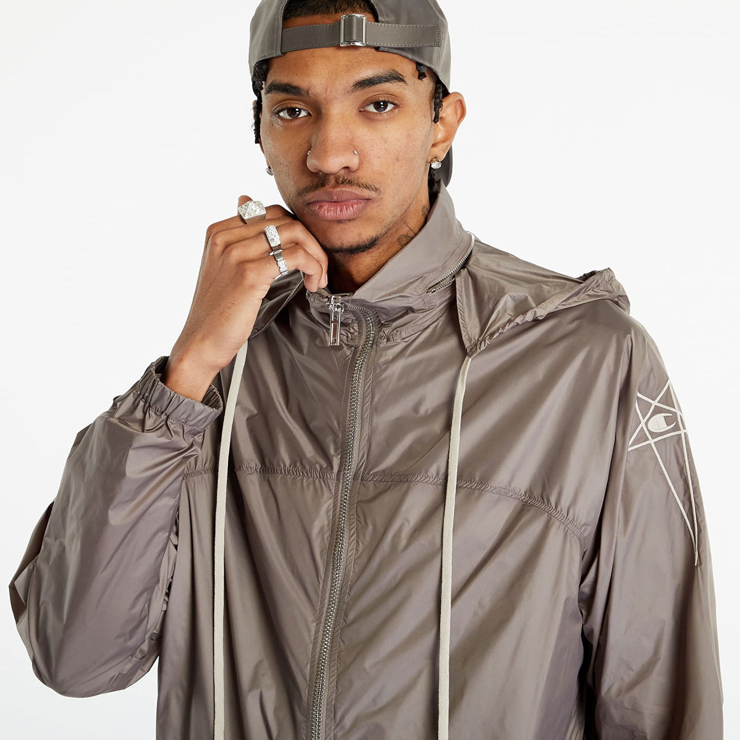 Jakke Rick Owens x Champion Mountain Windbreaker Beige | CM02C9220 CHNY 34, 1
