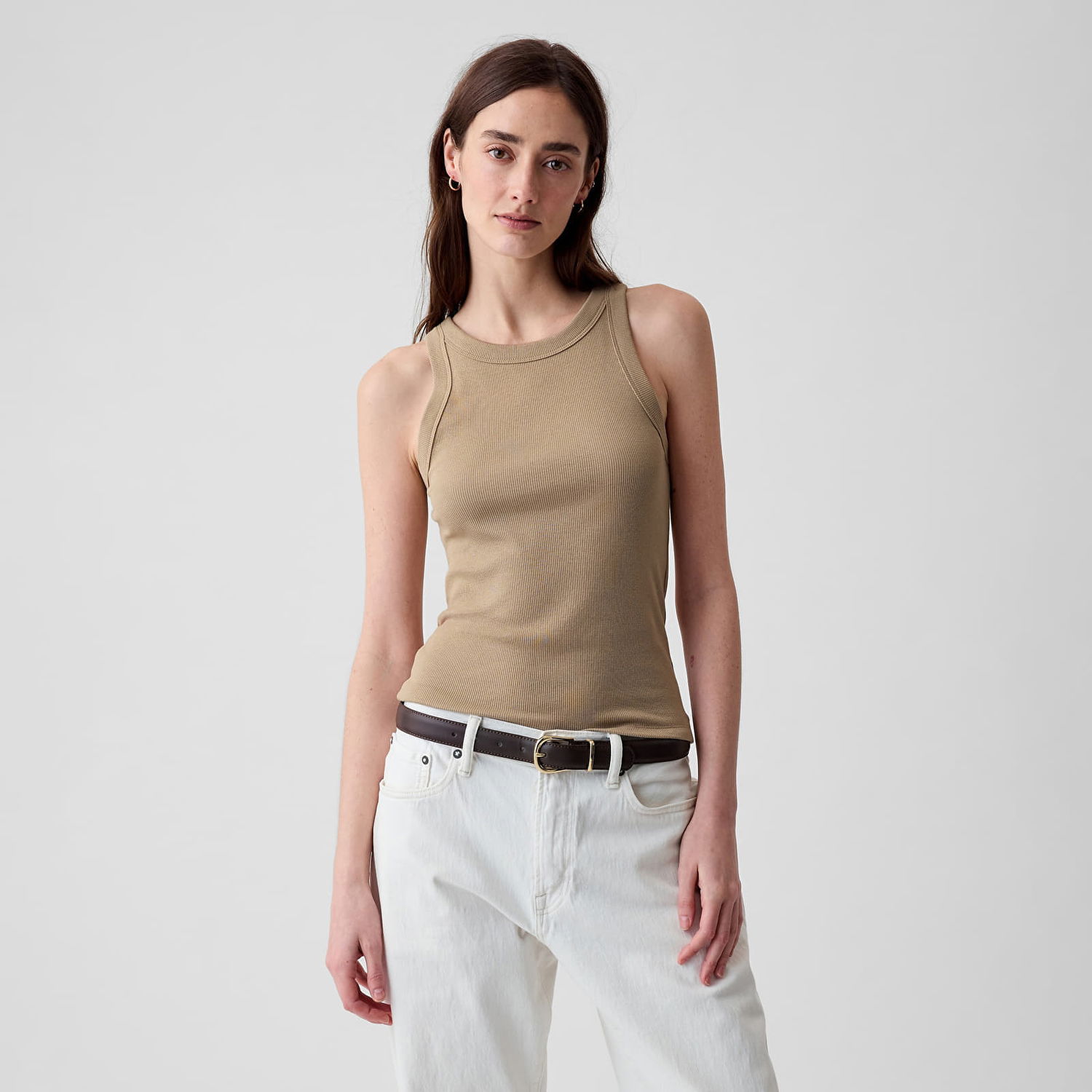 Tanktop GAP Modal Rib Halter Iconic Khaki Grøn | 878220-04, 0