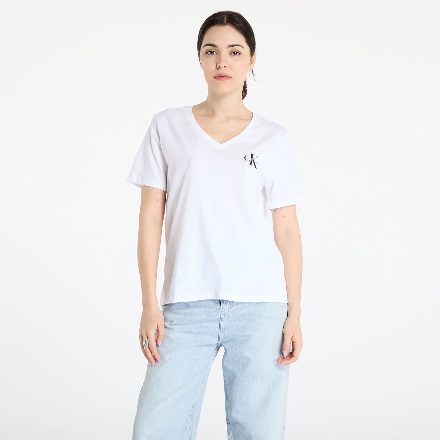 T-shirt CALVIN KLEIN Calvin Klein Jeans Women's V-Neck T-Shirt, 2-Pack Sort | LV047C906G UB1, 1
