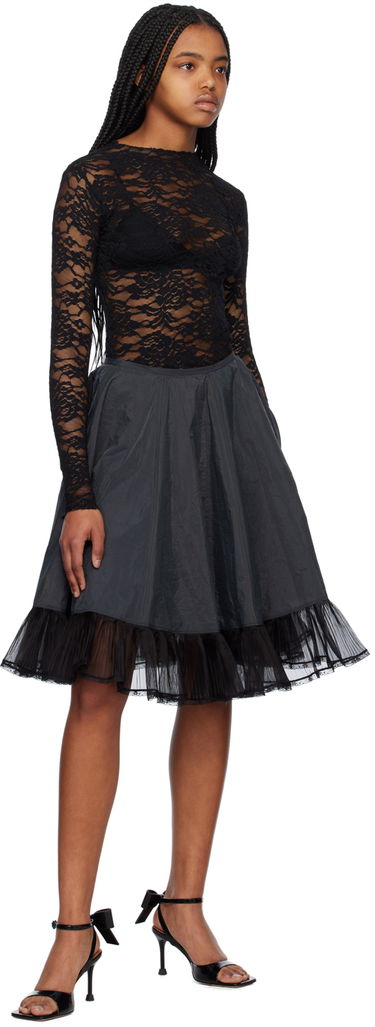 Nederdel We11done We11done Flared Midi Skirt with Tulle Sort | WD-SK1-23-023-W-BK, 3