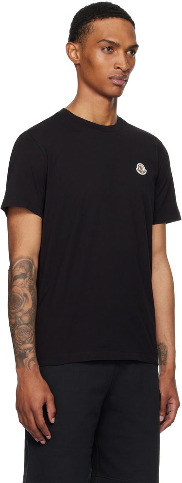 T-shirt Moncler Moncler Logo Patch Cotton T-Shirt Sort | K20918C00033829H8, 1